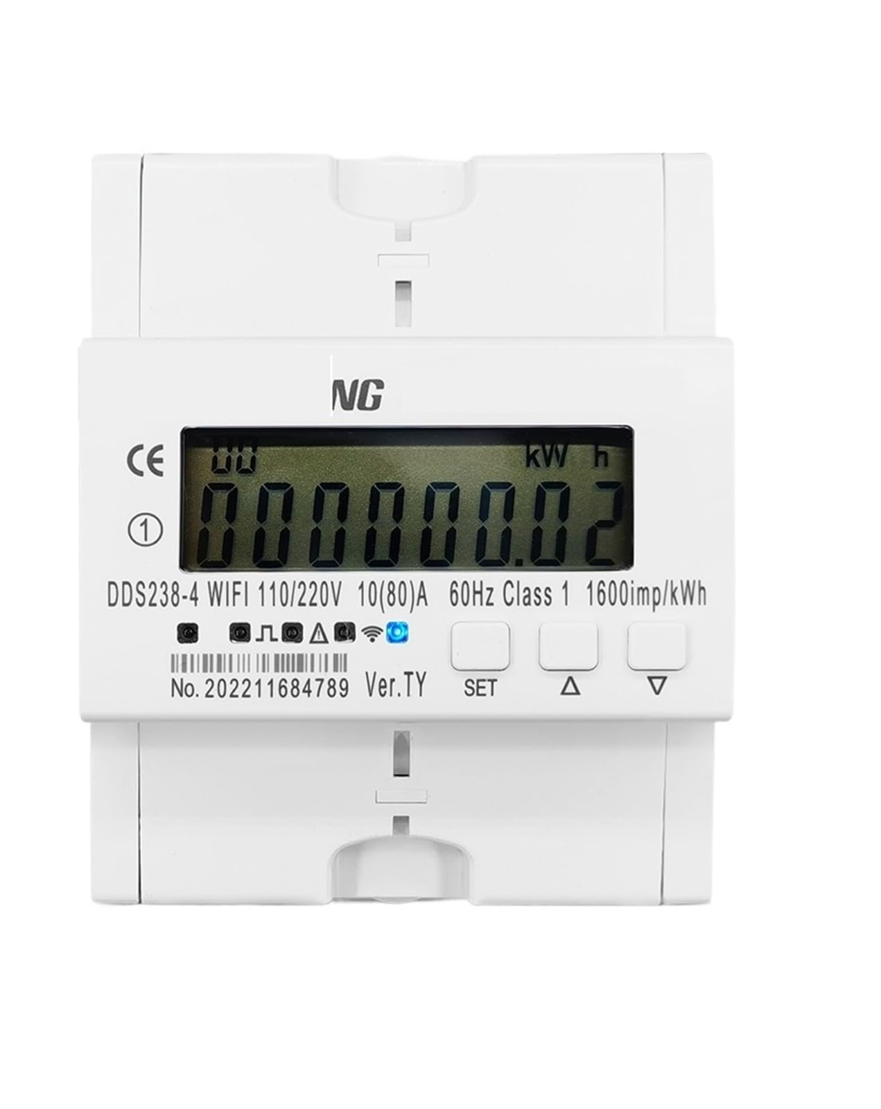2-fazowy, 3 przewody, 110 V + 110 V, 80 A, licznik energii na szynie DIN, monitor zużycia energii, watomierz