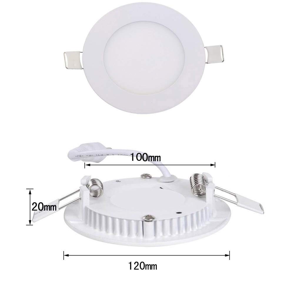 10X 6W Blanco frio Downlight Led Empotrable en Techo Redondo Superficie Focos led Empotrables Downlight Empotrado Ligero Ultra Plano Empotrado Lámpara