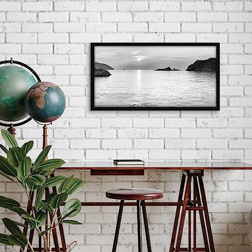 Americanflat 8x16 Picture Frame with Shatter-Resistant Glass - Streamline Collection - Thin Border Photo Frame for Tabletop and Wall Display - Hanging Hardware and Easel Stand Included - Black