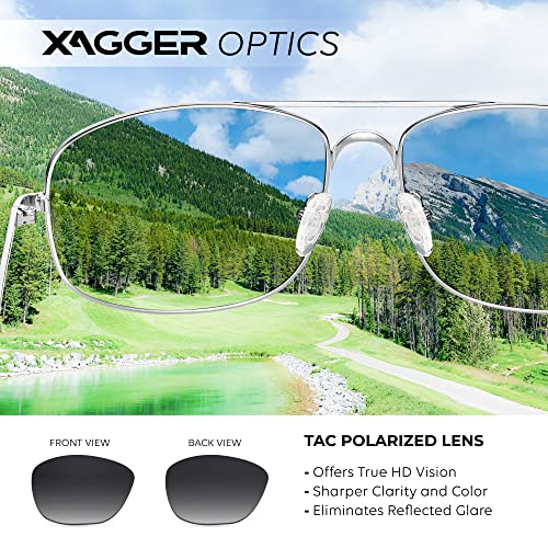 Image of Polarized Brow Bar Aviator Sunglasses for Men Pilot Military Style Metal Frame Driving Shades UV400