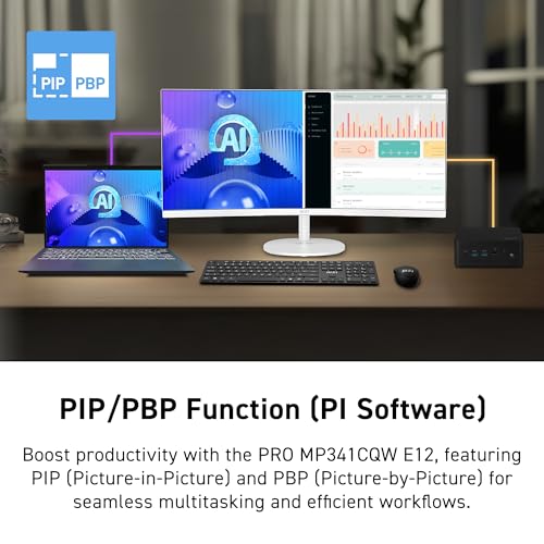Image of msi PRO MP341CQW E12 34-inch VA 3440 x 1440(UWQHD) Computer Monitor, 120Hz, Adaptive-Sync, HDMI, DisplayPort, VESA Mountable, Speaker, 1ms, White