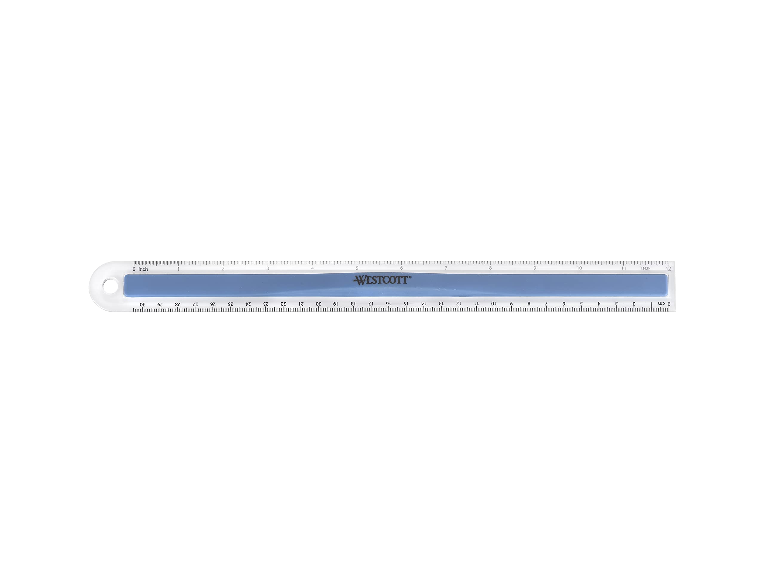 Westcott Plastic Ruler with Rubber Finger Grip, 12-Inch, Assorted Translucent (15501)