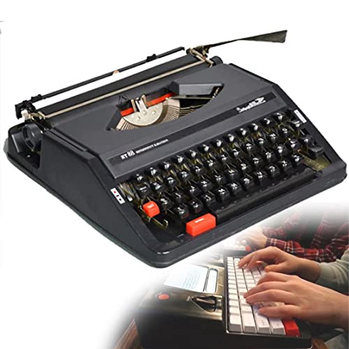 KHYTEBV Máquina de Escribir mecánica Tradicional Antigua, máquina de Escribir Vintage Creativa con Doble Cinta y Caja Exterior, para Escritura Creativa, CR