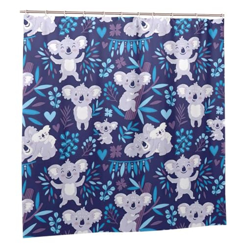 Rideau de douche koala imperméable 183x183 avec 12 œillets de douche