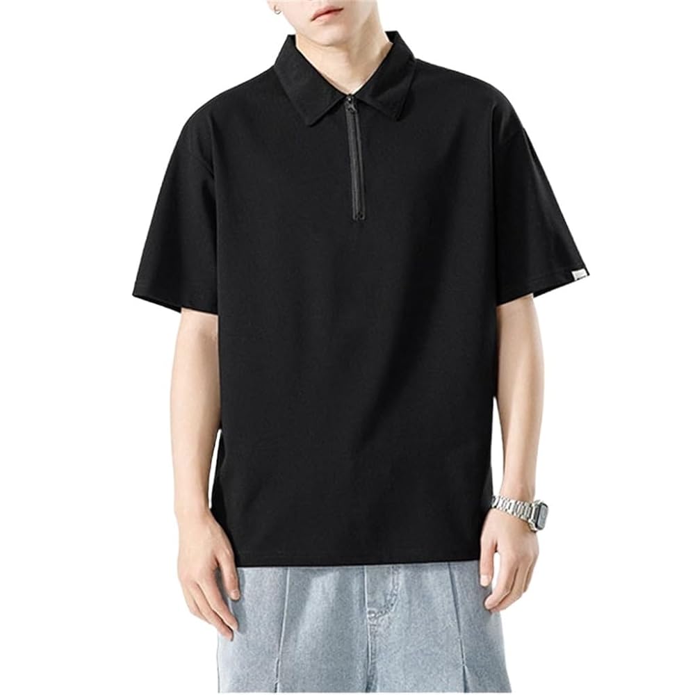 ARCHIVIO ハーフジップ ブラックポロシャツ　新品未使用　Mサイズ Amazon.co.jp: [かだひ] HKGFAYO 日本の夏メンズ半袖Tシャツ