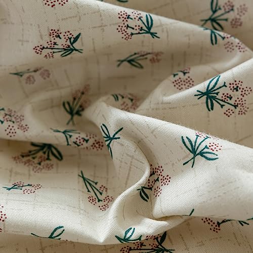 Image of LifeTB Full Comforter Set Vintage Green Floral Bedding Comforter Boho Flower Cottagecore Comforter with 2 Bow Ties Pillowcases Fluffy Lightweight Bedding Farmhouse Botanical Comforter Set