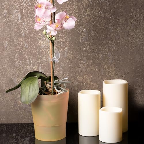 Home Garden Ornaments small orchid pots 12cm / 4.7 inch, Set of 3 Decorative Plastic Plant Pots Indoor - Image 3