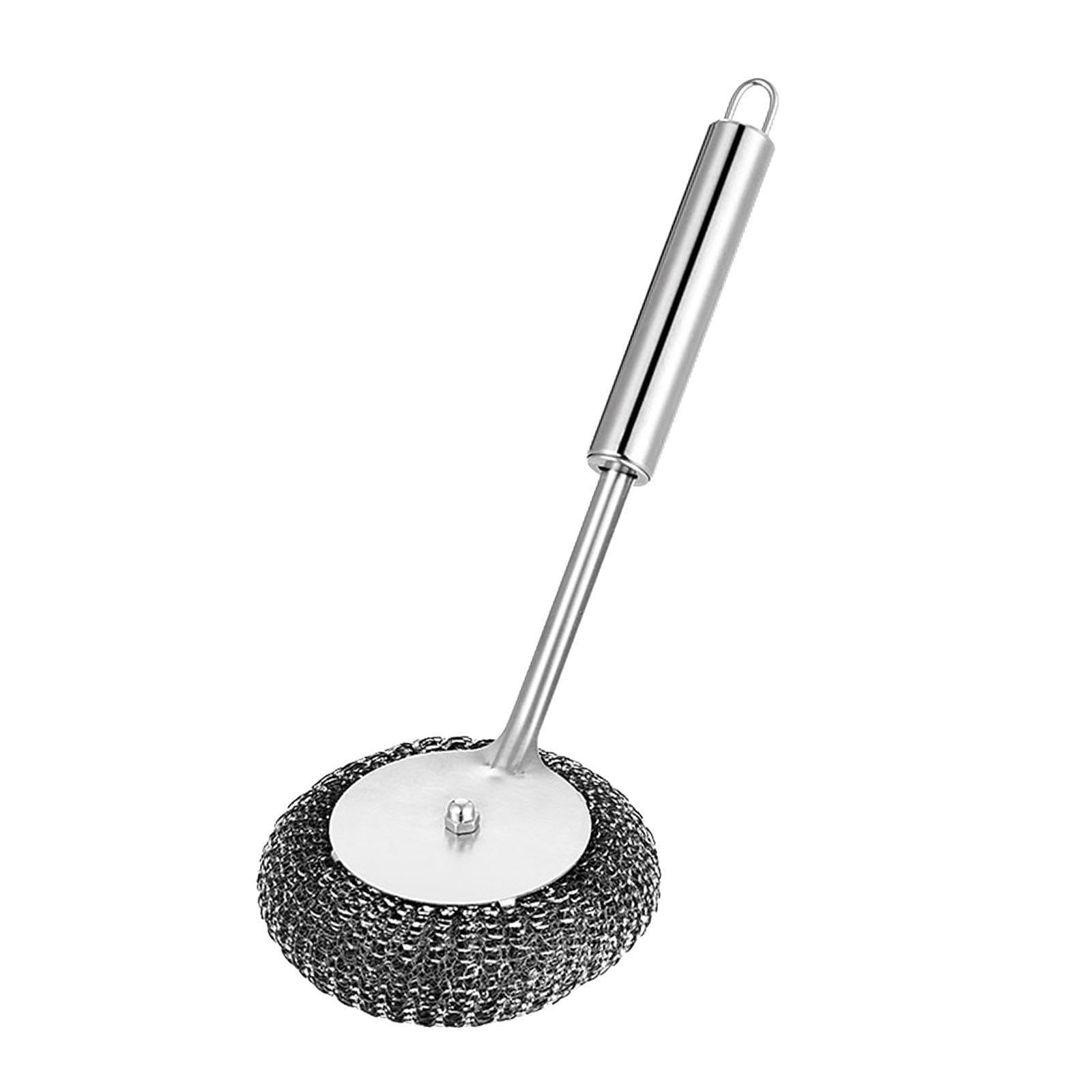 QIXCXAZ Heavy Duty Stainless Steel Scrubber Brush With Extended Handle For Efficient Kitchen Cleaning Of Pots And Pans Stainless Steel Scourer Pot Brush