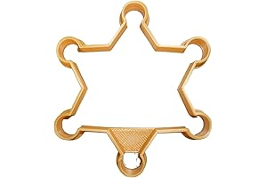 SHERIFF BADGE 6 POINT STAR WILD WEST THEME OUTLINE COOKIE CUTTER MADE IN USA PR892