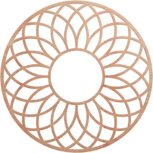 Image of Ekena Millwork 36 inchOD x 12 1 /4 inchID x 3 /8 inchT Cannes Wood Fretwork Pierced Ceiling Medallion, Cherry