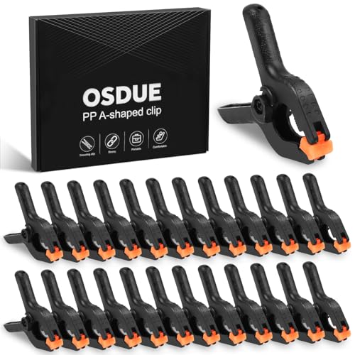 OSDUE 24pcs Abrazaderas de Resorte Nylon, 2 Pulgadas Pinzas de Clips Abrazaderas Carpintero de...