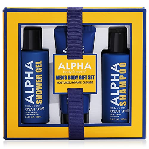 Gift Set for Men, Bath Set for Men, Holiday Gift Set with Fresh Ocean Scent, Menâ€™s Skin Care Kit Includes Shower Gel, Body Lotion, Shampoo, Best Mens Gift Set for Guys, Bath and Body Set for Friend