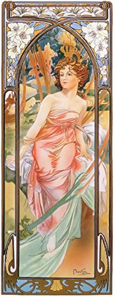 アルフォンス・ミュシャ『朝の目覚め』版画【真作保証】 絵画 Amazon.co.jp: アルフォンス・ミュシャ『朝の目覚め 四つの時の