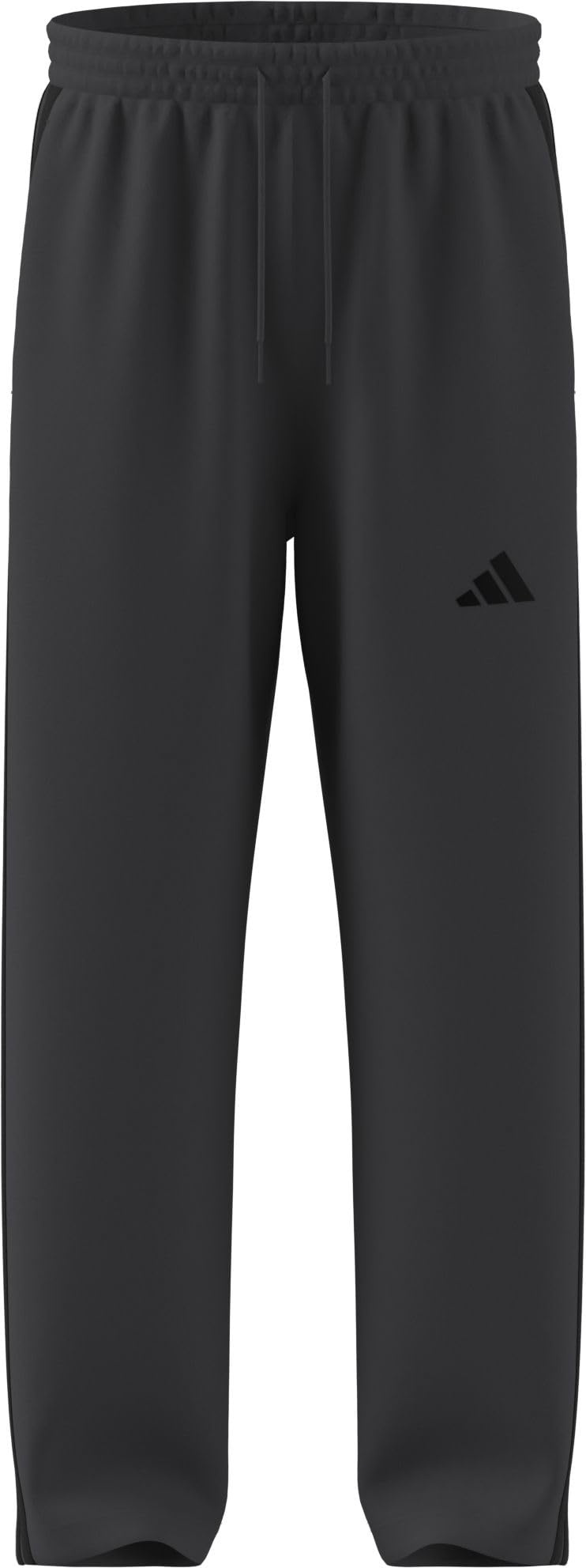 adidas Men's Essentials Three Stripes Fleece Wide Leg Pant, Grey six/Black, XS