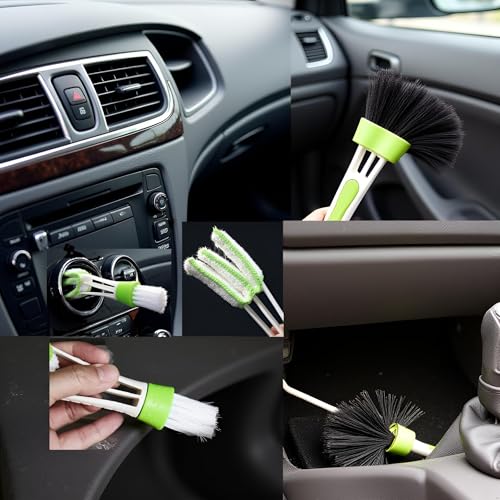 Image of White and Green, 17cm 4.5cm 2.5cm Double Ended Mini Dust Blind Cleaner Car Vent Brush Window Blind Brush Hand Held Magic Duster for House Car Office Cleaning Brushes and Dusters