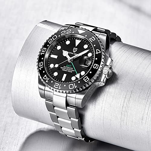 Image of CADISEN Pagani Design 1662 GMT Men's Automatic Mechanical Watch, Top Brand Stainless Steel Sapphire Glass, Diver's Watch Sports, Gift， Reloj Hombre.