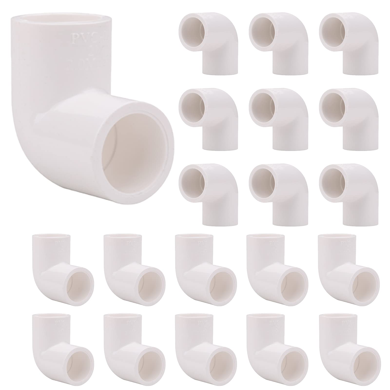 Buy 20Pack 1/2 Inch 90 Degree PVC Pipe Elbow Fitting 2 Way 1/2" PVC