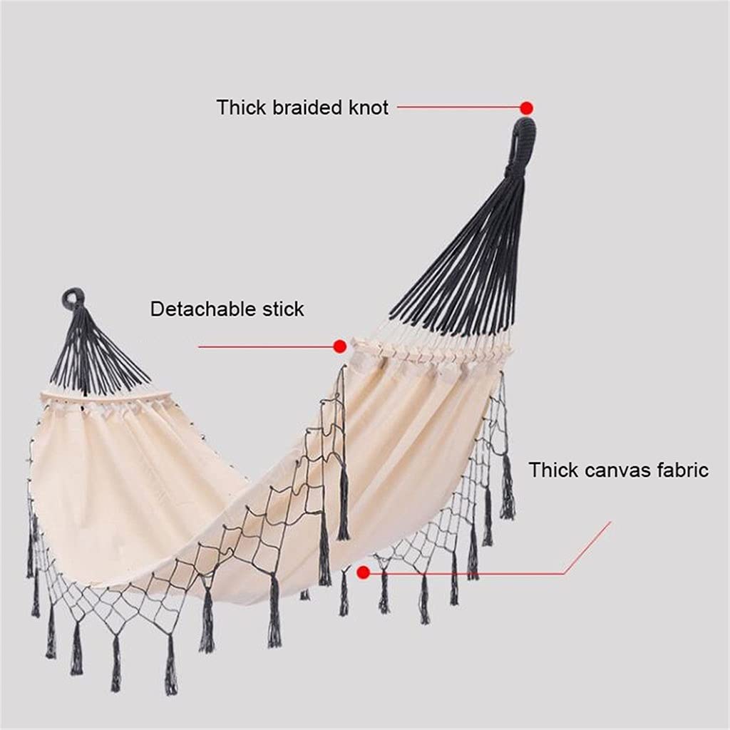 Hamaca de Camping，Hamaca portátil Hamaca portátil, Hamaca portátil con borlas, Hamaca antivuelco for Acampar, Cama Columpio
