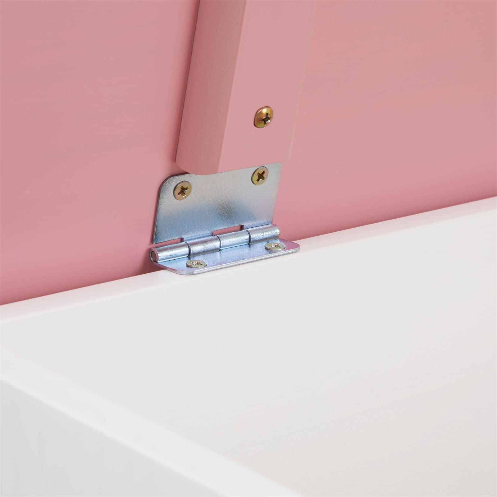 IDIMEX Coffre à Jouets Hannah Coffre de Rangement Malle rectangulaire avec abattant, en pin Massif lasuré Blanc Rose