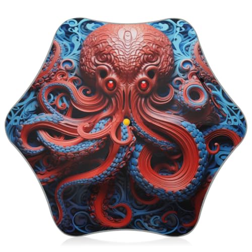 Parapluie pliant enfants poulpe rouge bleu réfléchissant anti-UV pour garçons et filles sécurité