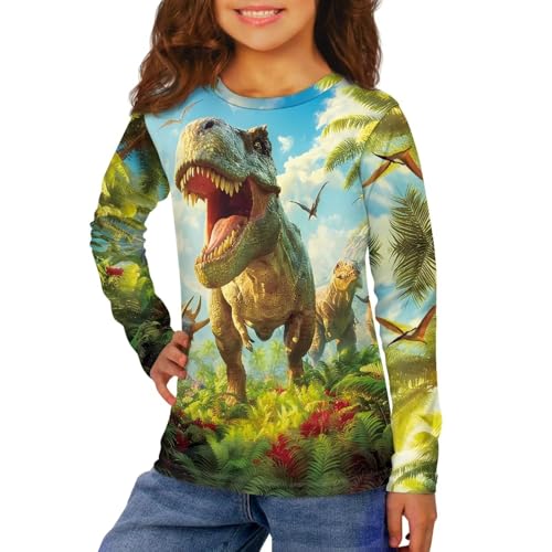 Image of Uourmeti Long Sleeve Tops for Boys Graphic T Shirts Teen Girls Active Pullover Tees