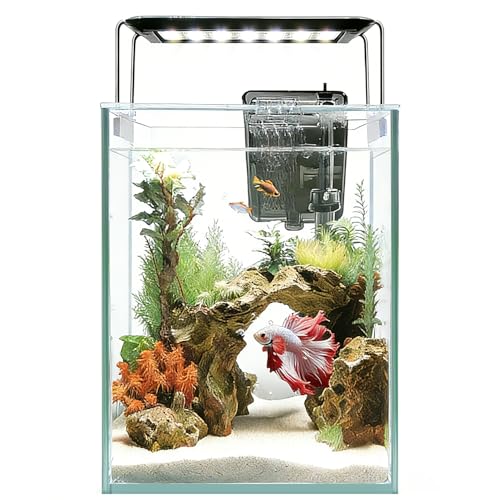 iPriro 1.5 Gallon White Glass Aquarium