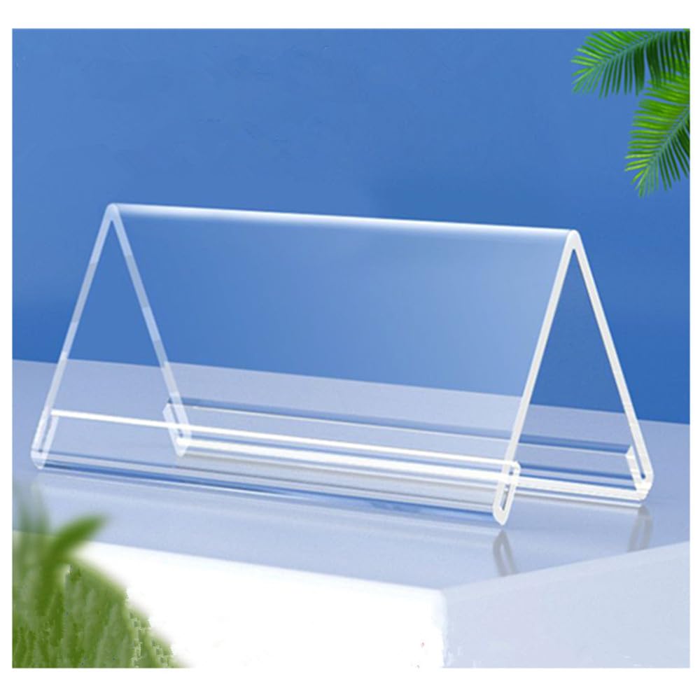 12 Pièces Présentoirs Chevalets de Table, 20 X 8 cm Display Stand en Acrylique,Porte Affiche pour Menu, Fiches de Bureau, Dépliant, Flyer, Publicité , Transparent