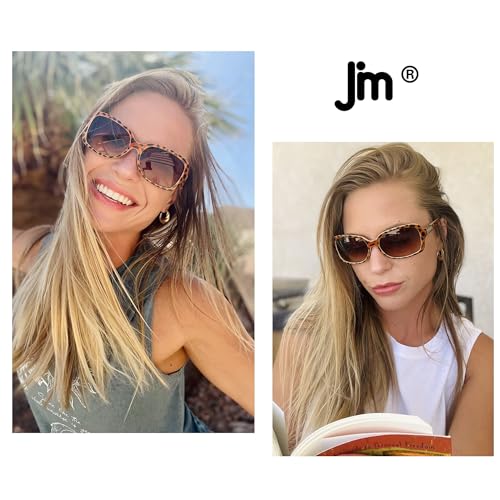 JM Classic Bifocal Reading Sunglasses Square Stylish Gradient Sunglasses Readers for Women +3.75 Black - Image 4