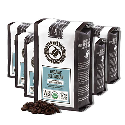 Charleston Coffee Roasters | Specialty Organic Whole Bean Coffee | Hand Picked, Premium Slow Roast | Colombian Dark (12oz, 6 pack) Charleston Coffee Roasters | Specialty Organic Whole Bean Coffee | Hand Picked, Premium Slow Roast | Colombian Dark (12oz, 6 pack)