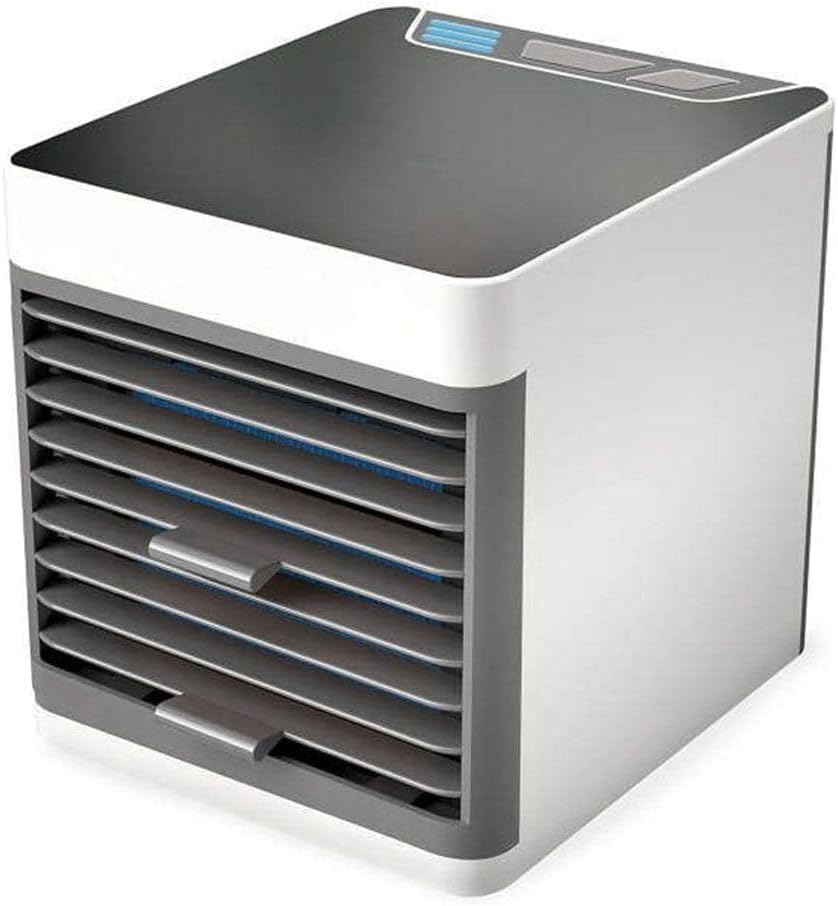 LOOMLIT Portable Mini Air Conditioner 3-in-1 Personal Evaporative Cooler Humidifier and Purifier Rechargeable 3 Speeds with Handle and LED Lights for Home Office and Bedroom.