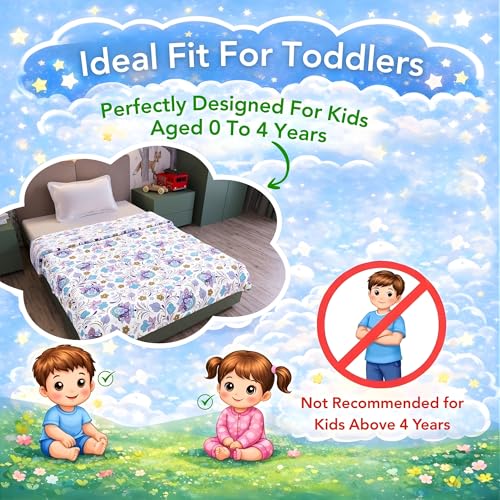 Image of Divine Casa Soft Cotton Dohar for Kids Single Bed 135 x 100 cm, 120 GSM Lightweight Breathable Quilt for Summer and Mild Winter