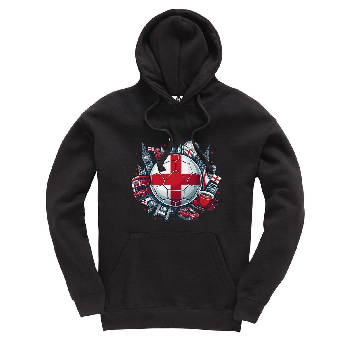 New Spirit Original London icons and football, white and red footie footy soccer sports trending iconic icon Jumper Unisex Funny Adults Hoodie Jumper