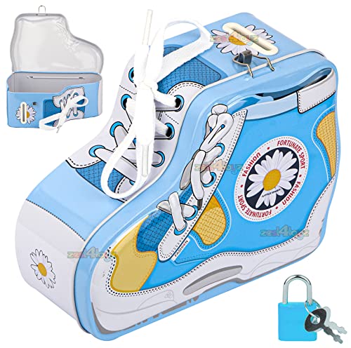 Image of Zest 4 Toyz Money Bank for Kids with Lock N Key Metal Piggy Bank Gullak Money Box Coin Bank Shoe Lace Activity Learning Toy Return Gifts
