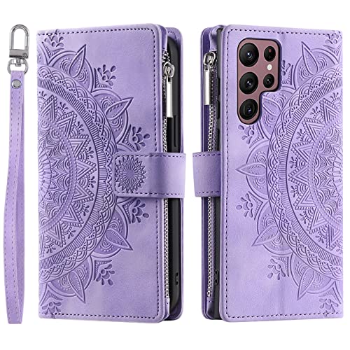 Protection Samsung S26 Ultra étui rabat violet à motif floral tendance