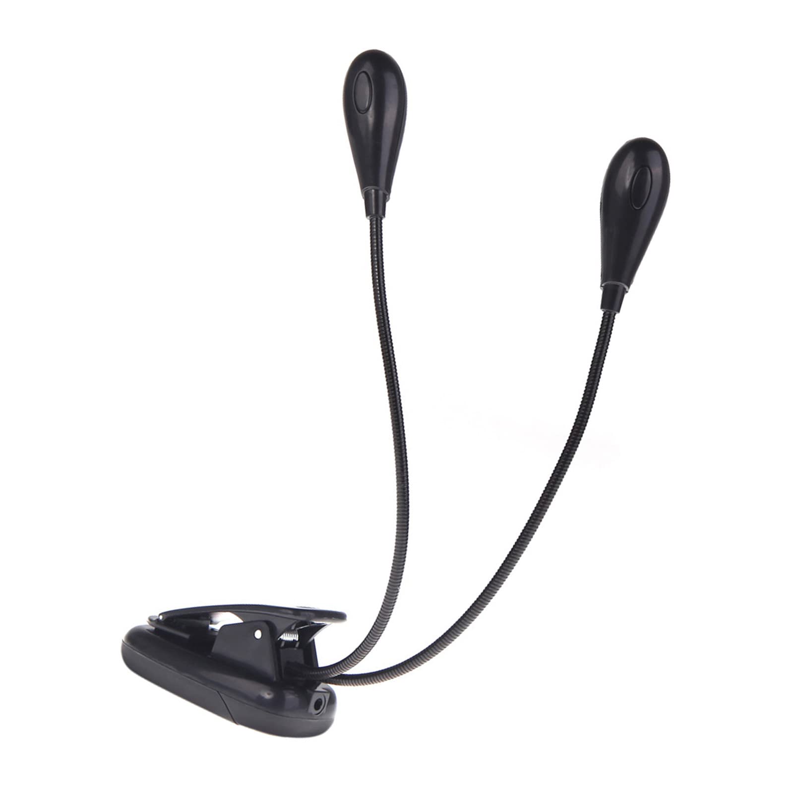 Black Clip-on 2 Dual Arms 4 LED Flexible Book Music Stand Light Lamp-image-39
