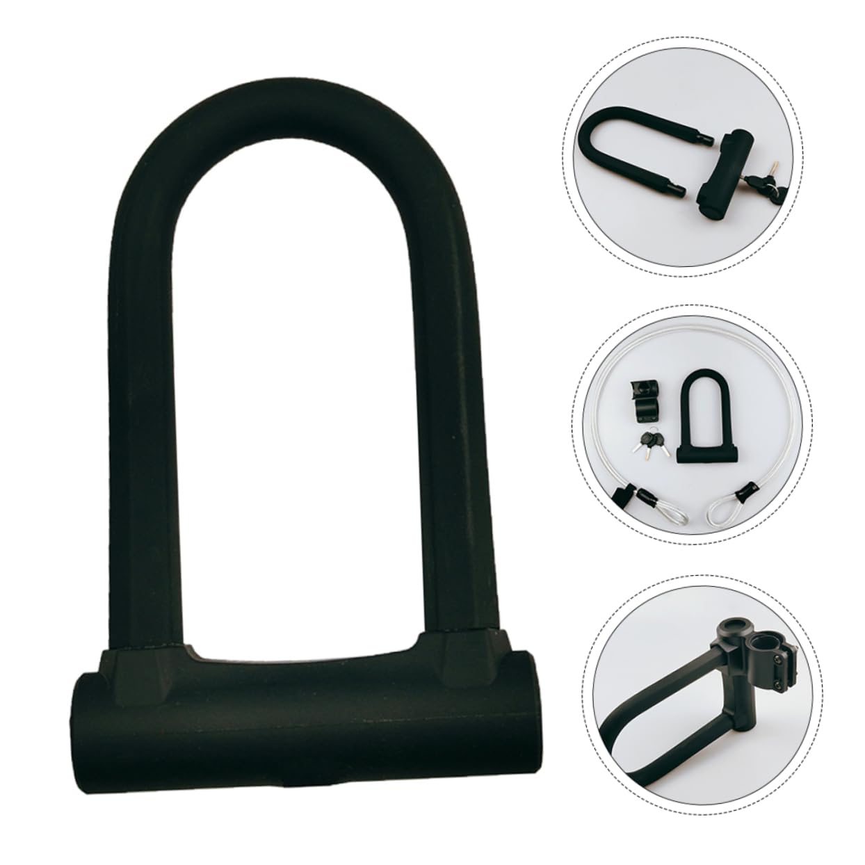 Sosoport Lucchetto Forma u Spesso Per Bicicletta Lucchetto Ad Sicurezza Materiale e Resistente Chiusura Chiave Pratica