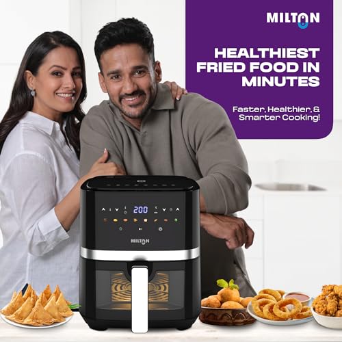 Milton Rapid Digital Air Fryer 5L | 1450W | 360° High Speed Air Circulation | Up to 90% Less Oil Usage | 8 Preset Menus | Touch Control Panel & Digital Display | Auto Shut-Off | 1 Year Warranty view 2