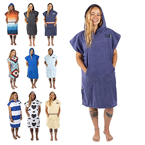 COR Surf Poncho Cambiador de Toalla con Capucha y Bolsillo Delantero, se dobla como Toalla de Playa y Manta, Hecha de Microfibra de Secado rápido, para Adultos pequeños y niños de tamaño Grande