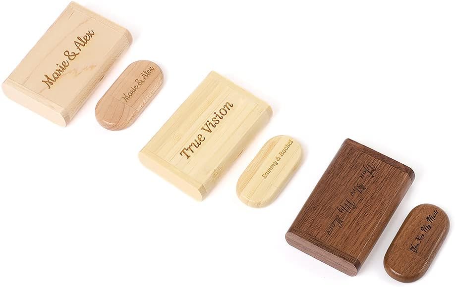 Customized Personalized U Disk 2G, 8G, 16G, 32G, 64G Logo Gift Commemorative Custom Logo Wooden USB Flash Drive, Personal Gift, Party Wedding (64G, Walnut)