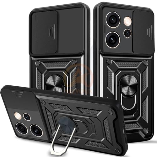 Image of Armor Bumper Back Cover Case for Oppo Reno 15 Pro 5G Rotating Camera Cover, Ring Holder & Kickstand | Heavy Duty & 360 Degree Protection Oppo Reno 15 Pro 5G Back Cover (Black)