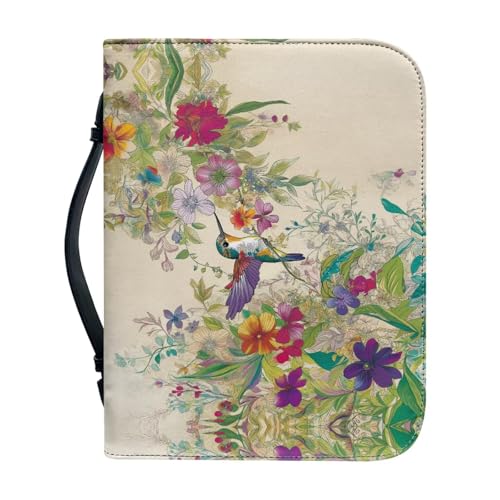 Hummingbird Print Bible Cases for Woman Bible Carrying Tote Bags Church Bag with Handle Carrying Book Case for Bible Accessories size：XL