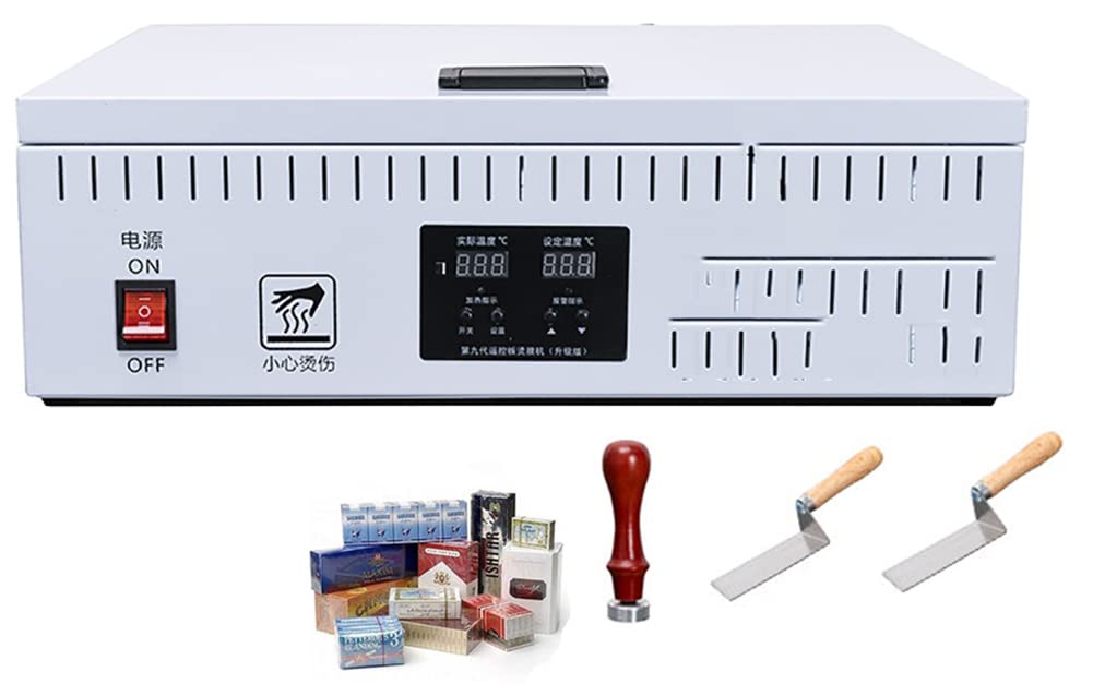Machine d'emballage en cellophane 1200 W pour cigarettes, parfums, cosmétiques, boîte de poker, film PVC (gris)