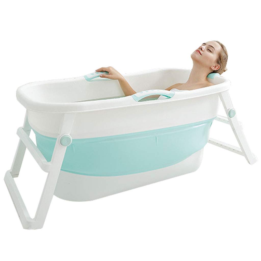 KLZUOPT Bañera Grande Antideslizante Bañera Plegable Barril Cubo De Ducha Antideslizante Portátil para Adultos con Cubierta De Aislamiento Tina De Plástico Más Gruesa para El Hogar Altura Larga