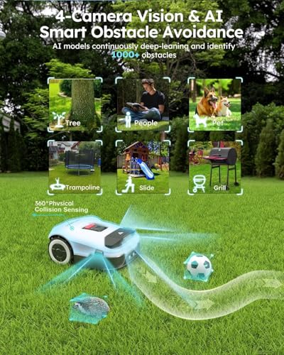Image of ANTHBOT Robot Lawn Mower Full Band RTK+4-Eye Vision with 4G Robotic Lawnmower, Automatic Mapping, 20 Multi-Zone Management, Accurate Obstacle Avoidance, Intelligent Path Planning, 0.22 Acre