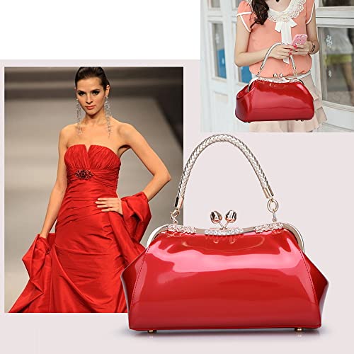 Bolso Satchel Rojo de Charol para Mujer miniatura 2