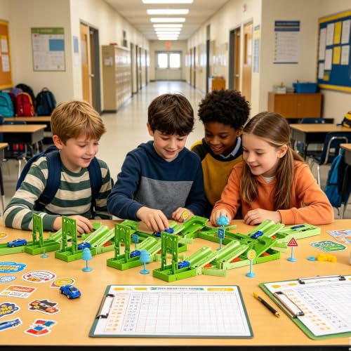 Circuito de carreras infantil con puzzles DIY para jugar en el hogar 2