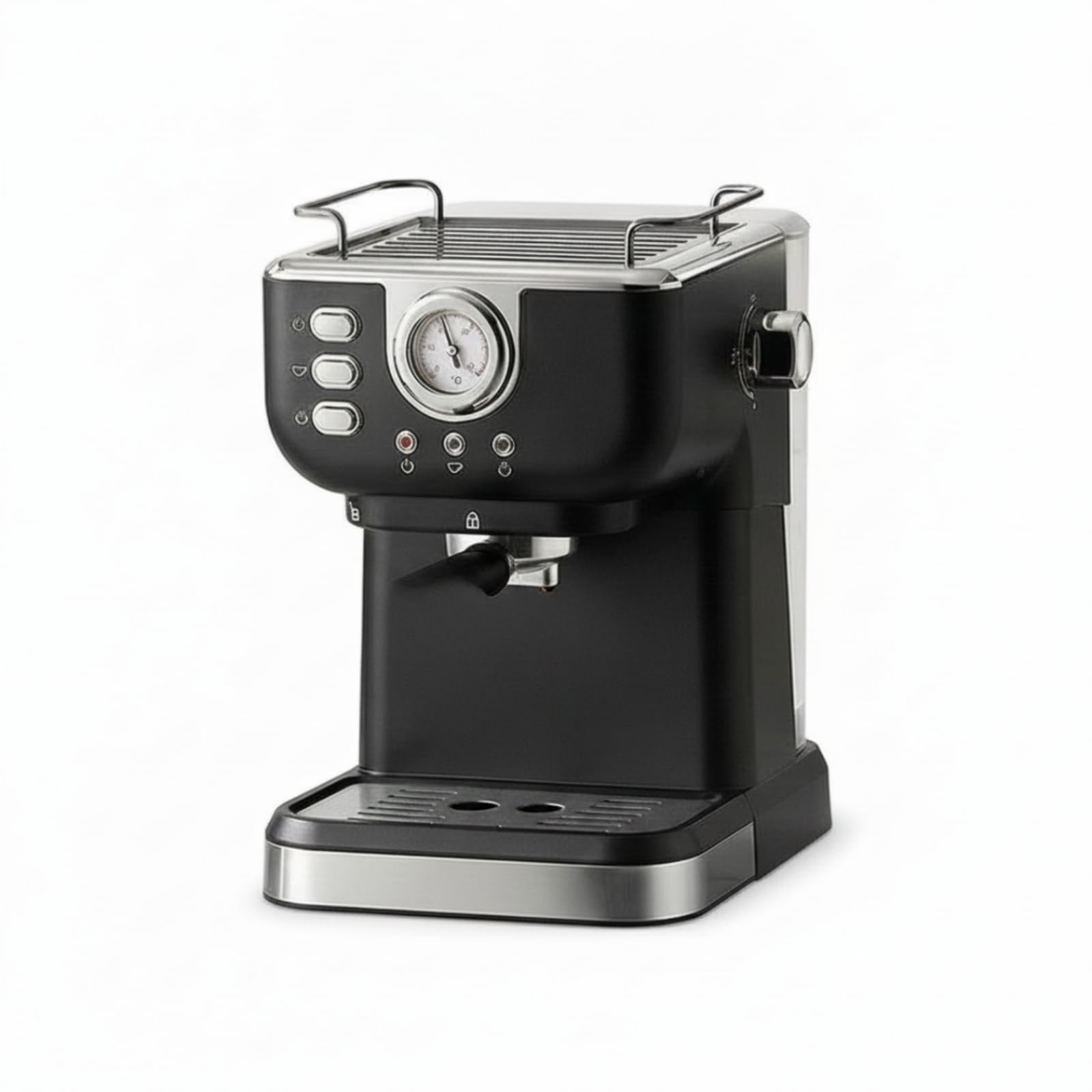 predolo Cafetera Espresso con Espumador Leche Intuitiva Cafetera Semiautomática Ajustable Electrodoméstico para Principiantes, Negro, CM3120 Estándar Europeo Negro