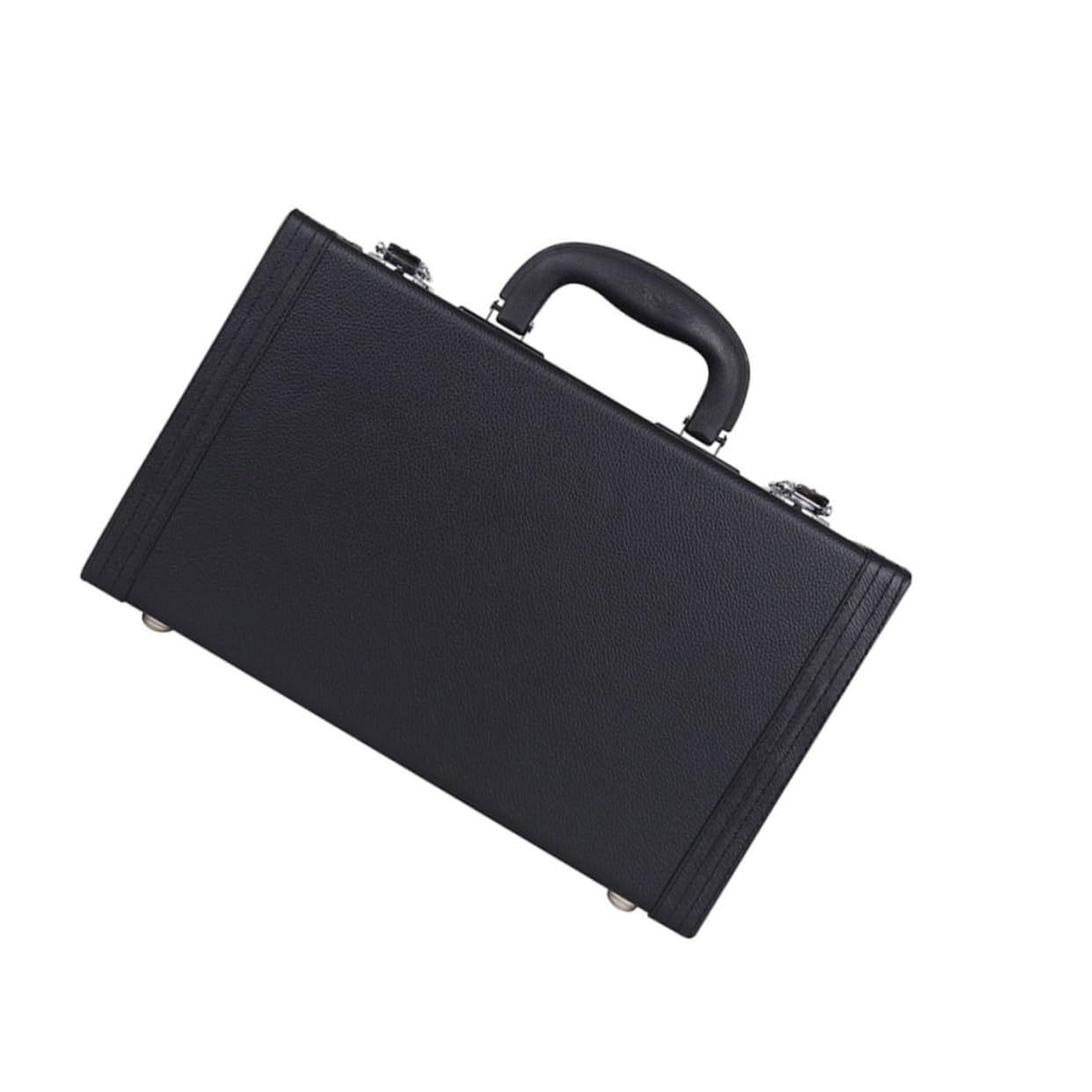 Yardwe Hard Black Clarinet Box Padded Carrying Case for Clarinet Simple and Stylish Design Protects From Bumps and Scratches for Travel and Performance