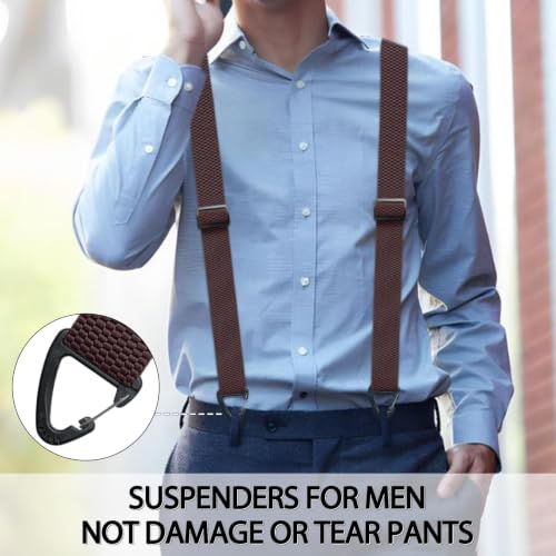 Image of Suspenders for Men Black, Professional Elastic Braces with Strong Clips, Durable Support for Work and Formal Wear, Adjustable Design for Daily Comfort, Black Color Polyester Material