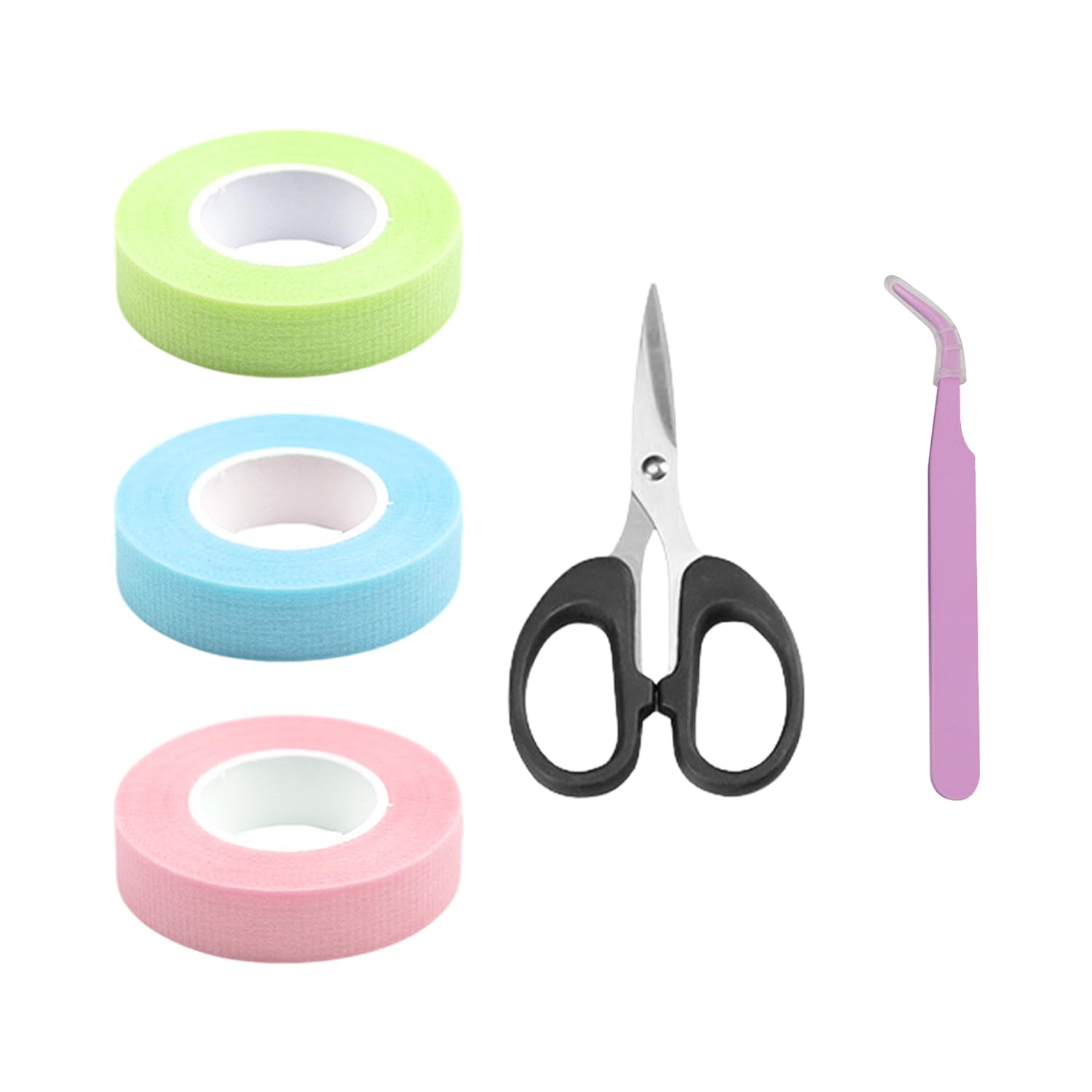 3 Piezas De Cinta Para Pestañas, 1 Pieza De Pinzas Rosas, 1 Pieza De Tijeras De Metal, Cinta De Maquillaje Para Sombra De Ojos, Cinta De Sombra De Ojos Para Maquillaje De Ojos